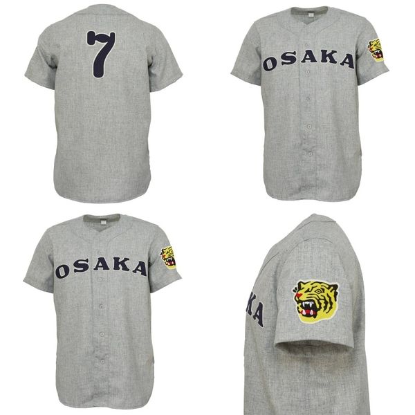 

osaka tigers 1959 road jersey custom men women youth baseball jerseys any name number double stitched, Blue;black