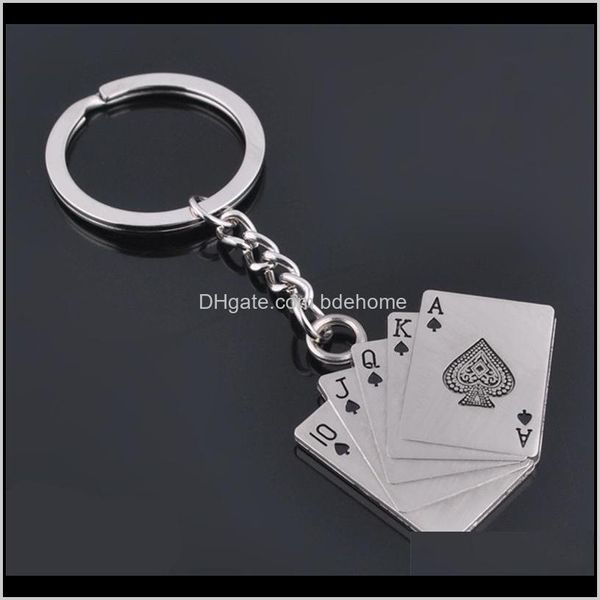 Aessories Drop Delivery 2021 Модный покер -майн мужчина мужской индивидуальность металлические цепочки ключевые кольца Keyrings Подарочные автомобили RAFJ3