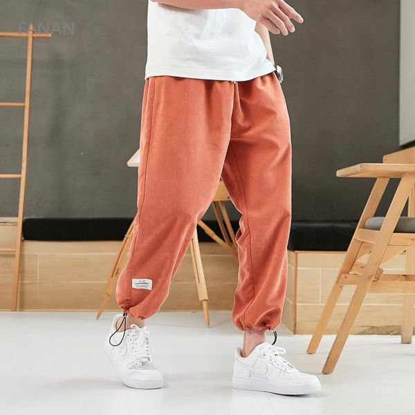 

men's pants 2021 summer hip hop harem men joggers ankle-length trousers male casual baggy, Black