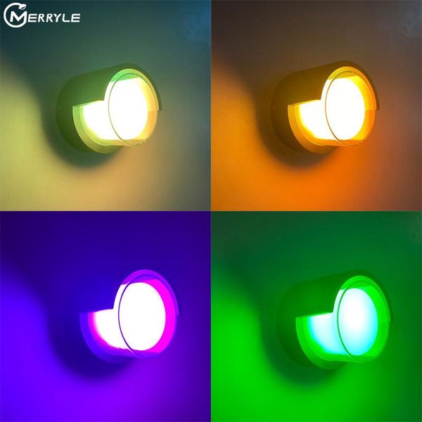 

wall lamp modern minimalist led 5 w ac85-265v multi-color lights remote control indoor outdoor decorative lamps aluminum acrylic