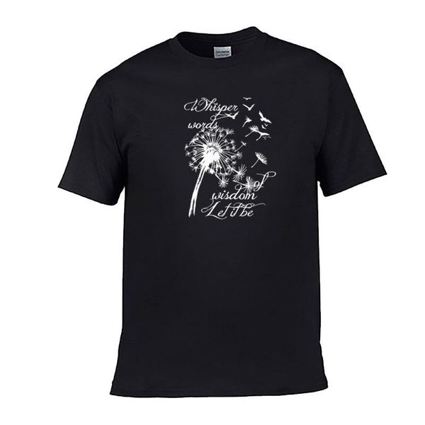 

men's t-shirts dandelion print women's t-shirt 100% cotton round neck short sleeve 2021 summer fashion, White;black