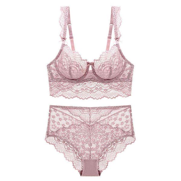 Nxy sexy set2021 sexy oco out lace ultra fino sutiã transparente com pedras de cintura alta calcinha conjunto de roupa interior mulheres lingerie b c copa 1127