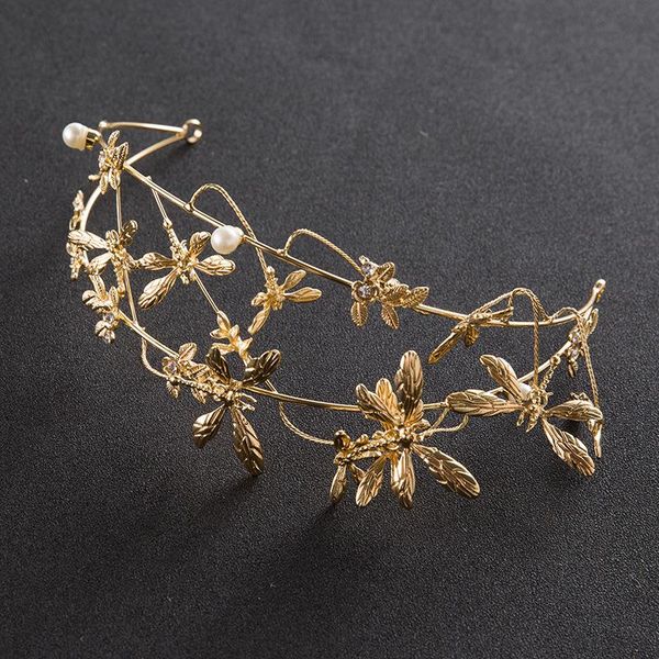 

hair clips & barrettes metal tiaras insect party accessories prom crowns wedding romantic jewelry tea bridal cocktail xmas gifts, Golden;silver