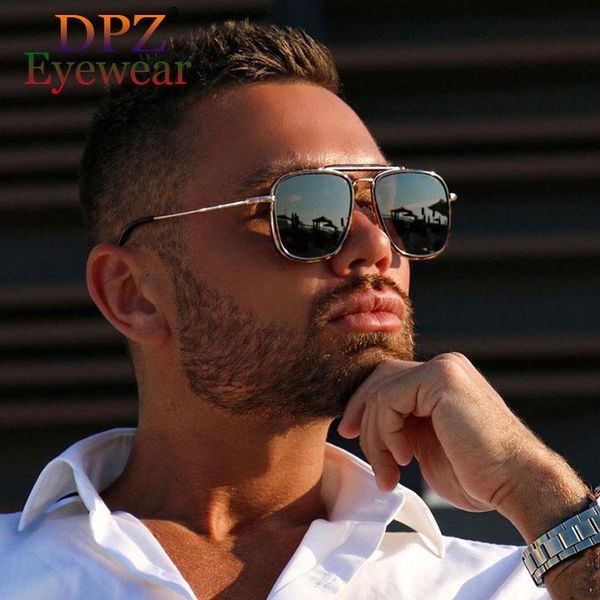 

classic vintage square huck style polarized sunglasses brand design aviation sun glasses uv400, White;black