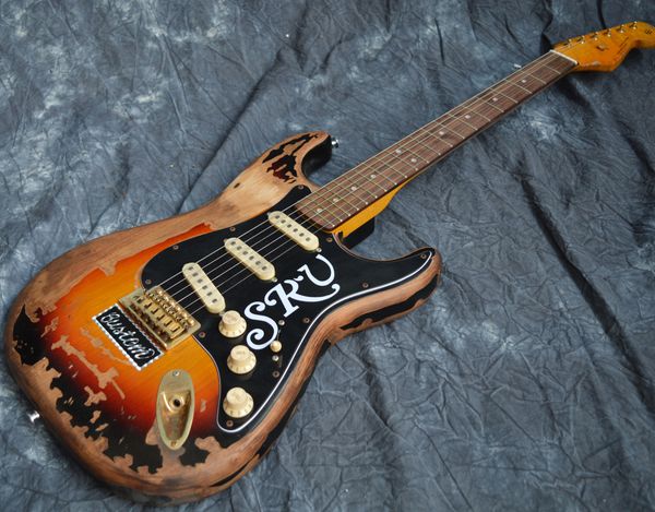 

old custom srv st electric guitar body alder pickup sss glod hardware