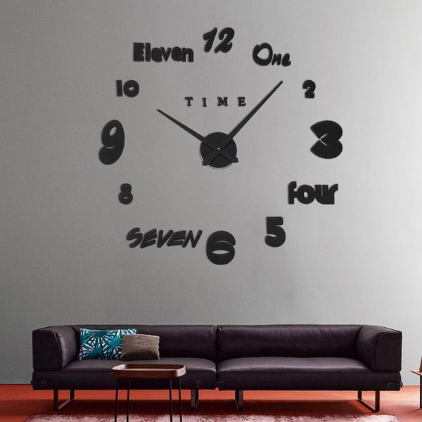 

wall clocks -selling living room decoration small diy clock three-dimensional acrylic mirror paste eva creative