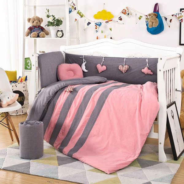 

9pcs/set born baby crib bedding set cotton bumper quilt mattress pillow sets
