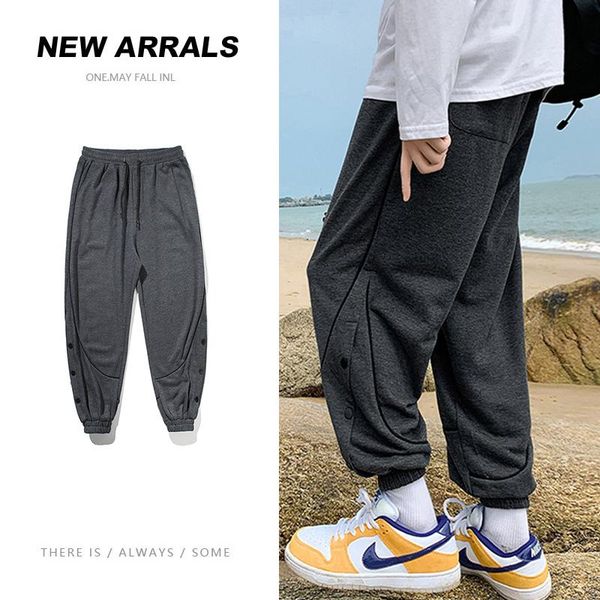 

men's pants autumn men harem joggers youth skateboard drawstring wasit male track sweat casual sweatpants, Black