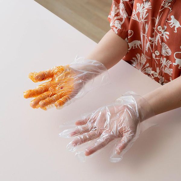 

disposable gloves pe plastic film transparent thickened kitchen dining room office hamburger salad cleaning