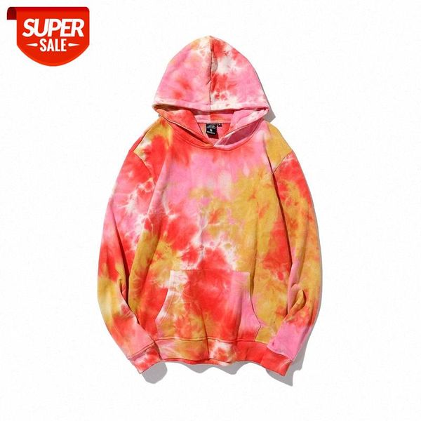 

european and american autumn men's women's hooded loose tie-dye sweater #oz6s, Black