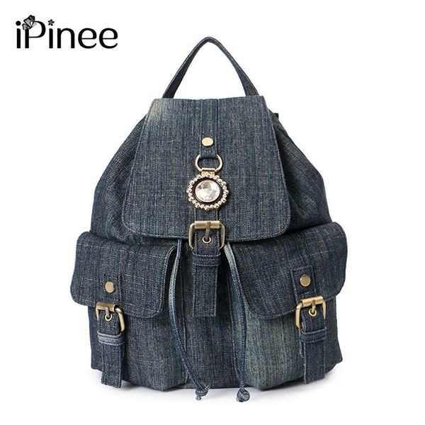 

outdoor bags ipinee denim backpack women school backpacks bag for teenage girls vintage laprucksack bagpack female schoolbag mochila