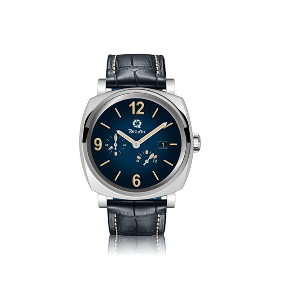 

luxury men's automatic mechanical watch luminor requin silver white stainless steel case sapphire pam black genuine leather strap bang, Slivery;brown