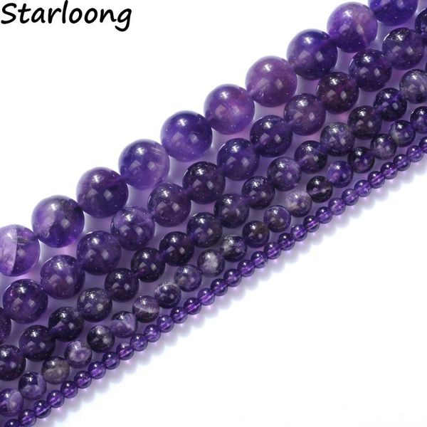 

other 5a 2/3/4/6/8/10/12mm natural stone purple amethysts crystals quartz round beads 15" strand pick size for jewelry making