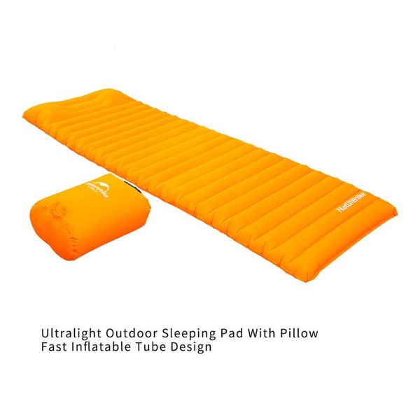 

ultralight sleeping pad with pillow fast inflatable horizontal tube design for outdoor camping hiking portable 2 colors pads
