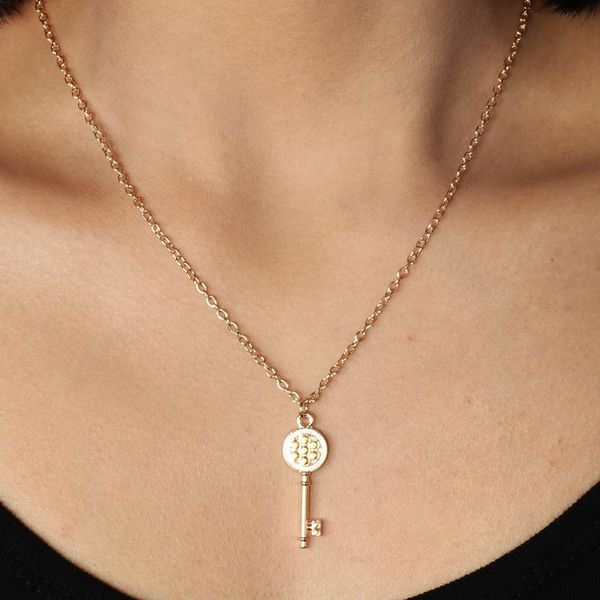 

punk style gold silver color long statement cute key charms necklaces & pendants for women night club jewelry
