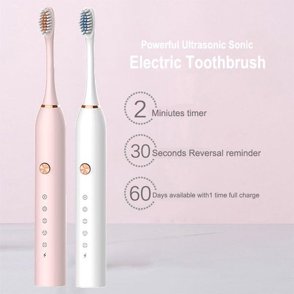 

smart electric toothbrush sonic usb rechargeable 5gears household soft bristle waterproof couples whitening relax teeth bathroom