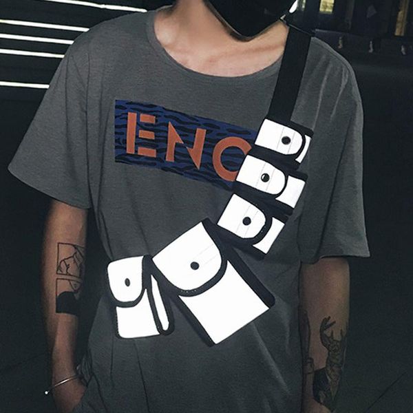

harajuku style chest bag for men hip hop streetwear function reflective shoulder fashion women waist pack belt bags