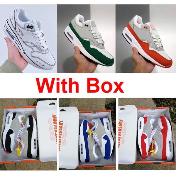 Sneaker 1 87 Noise Aqua Atmos 87s Scarpe da corsa Anniversary Piet Parra Premium DELUXE WATERMELON Bianco Blu Nero Epic React Element con Red Box Orange Royal