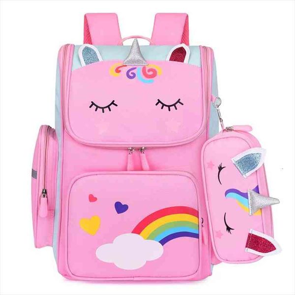 

3d unicorn primary school for bags girls cute waterproof kids student cartoon girl 6 12 children backpack
