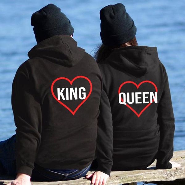 

women's hoodies & sweatshirts women men lovers sweatshirt couple chritsmas costumes couples love heart, Black
