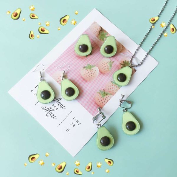 

vacation fruit summer jewelry funny avocado drop earrings for girl creative food girlfriend birthday poison, Golden