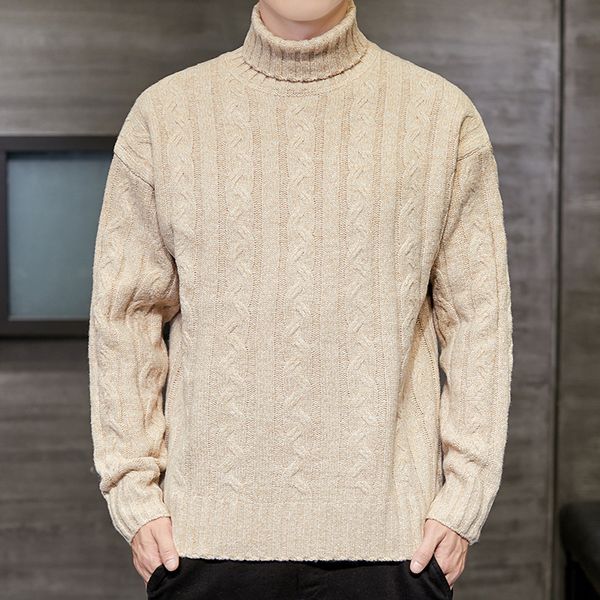 

mens sweater fashion turtleneck sweater autumn winter solid knitted pullovers men causal winter clothes knitted sweater men, White;black