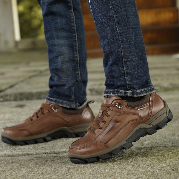 

boots handmade full grain leather men boots, fashion soft outdoor ankle classic shoes zapatos hombre, Black