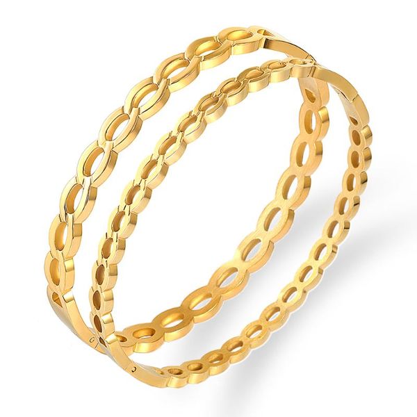 

bangle arrival classic women's bangles hollow bracelet for women jewelry steel bracelets gold, Black