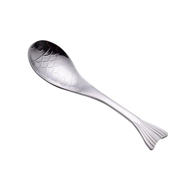 

spoons fish shape soup spoon stainless steel ladle dinner )