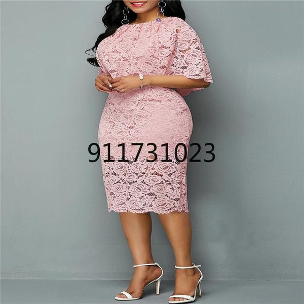 

ethnic clothing 2xl women summer autumn big size dress elegant pink lace female large evening party dresses vestido plus, Red