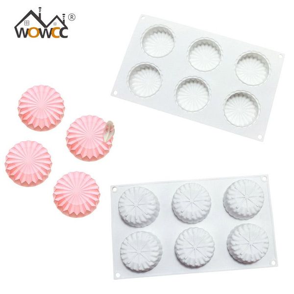 

cake tools 6-cavity round silicone mold 3d handmade cupcake jelly cookie mini muffin soap maker diy baking