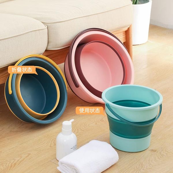 

buckets folding bucket, water portable travel washing, car fishing household size bath, thickened plastic