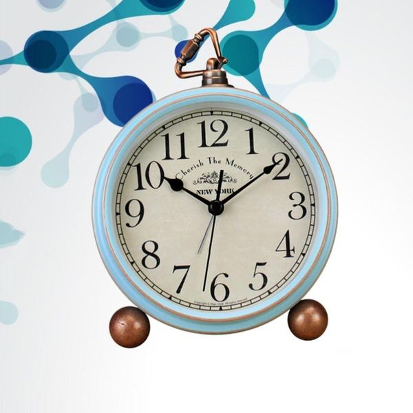 

1pc creative retro vintage american style alarm clock desk for home without battery (blue mumber) & table clocks