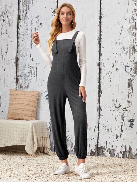 

emery rose solid overall jumpsuit without m7h0#, White