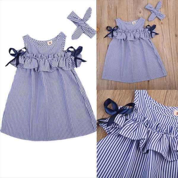 

striped baby girls toddler girl dresses kid embroidery princess off shoulder party 1 5y, Red;yellow