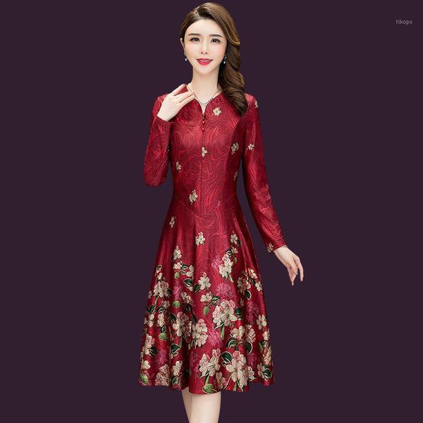

casual dresses 2021 spring listing lange size dress 5xl long sleeve v-neck fashion women wedding banquet elegant vestidos1, Black;gray
