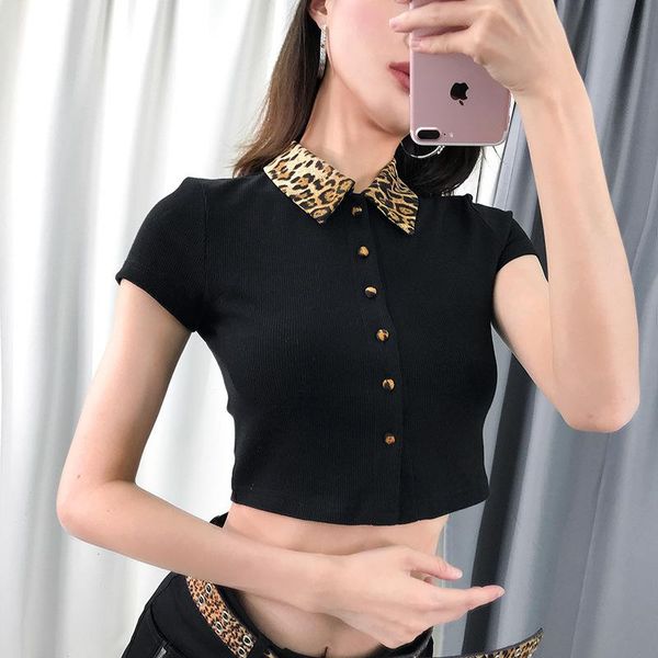 

women's t-shirt personality trend contrast color short sleeve fashion navel women 2021 summer vest jacket, White