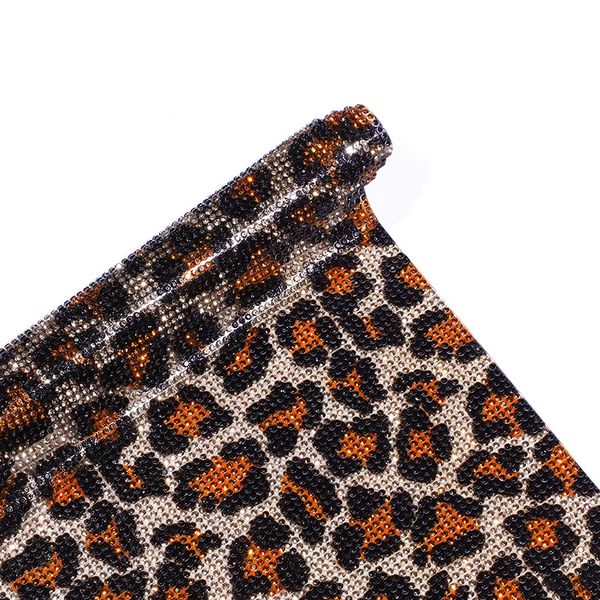 

wholesale leopard print self adhesive glue back rhinestone sheets used for shoes clothes car cup handbags, Black