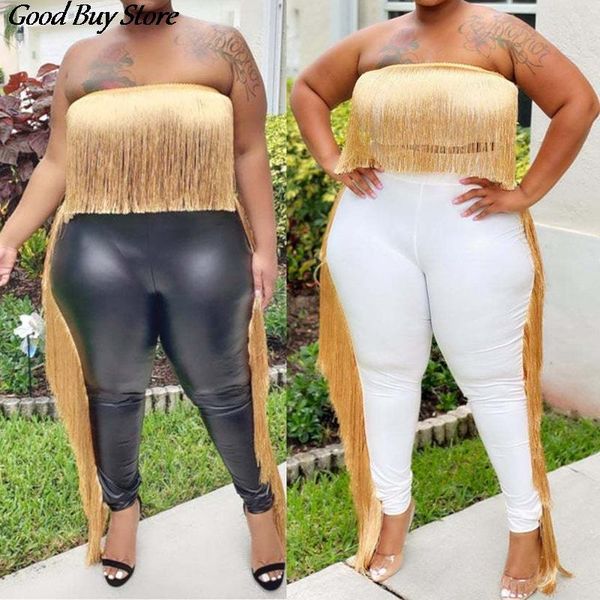 

plus size leather pants for women high waist bodycon trousers autumn spring fashion clubwear pant party dance tassel women's & capris, Black;white