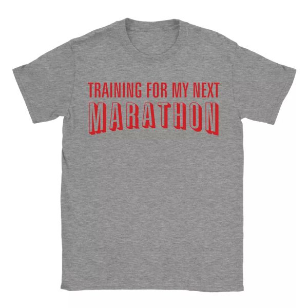 

training for my next marathon mens t-shirt netflix funny movie gift present, White;black