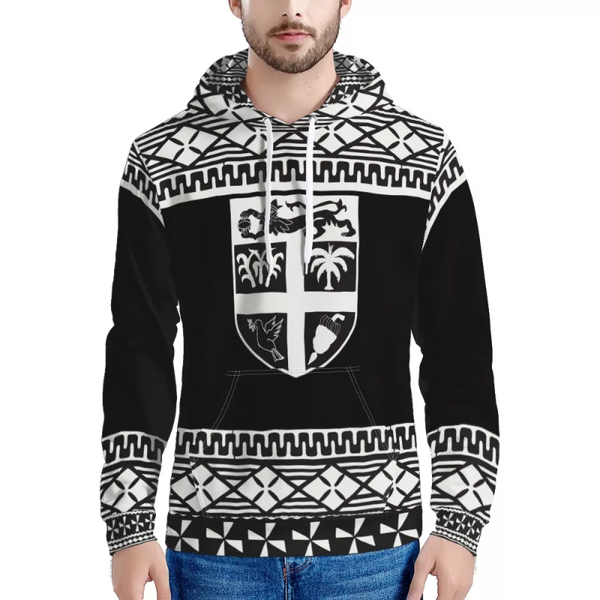 

men's hoodies & sweatshirts selling winter autumn hooded sweatshirt polynesian tribe fiji tapa 3d printing graphics hoodie long sleeve, Black