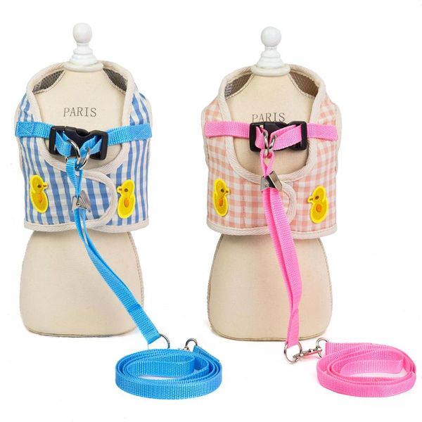 

dog collars & leashes adjustable breathable harness polyester mesh cat vest for small dogs puppy collar pet chest strap leash