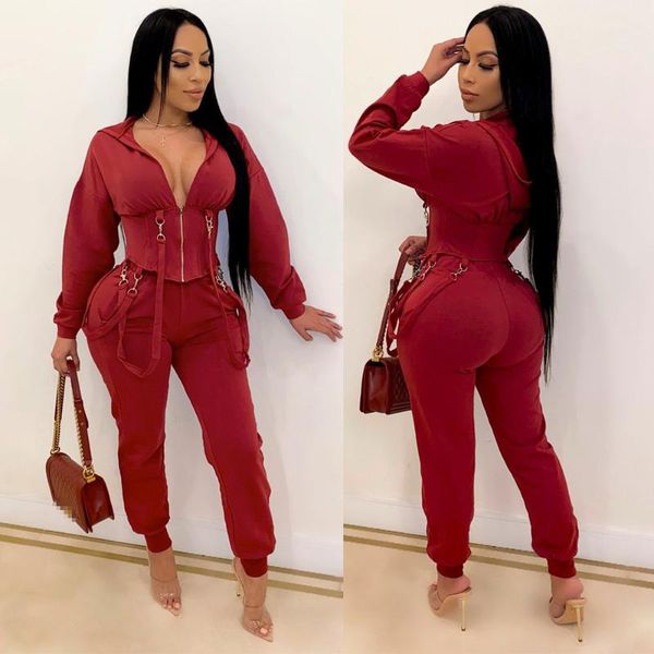 

piece set women two outfits long sleeve sweatshirt pants tracksuit for s sets fall clothes 2021 women's tracksuits, Gray