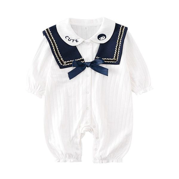 

autumn clothes for born baby rompers spring girls one-year-old female romper infant jumpsuit clothing sets, White