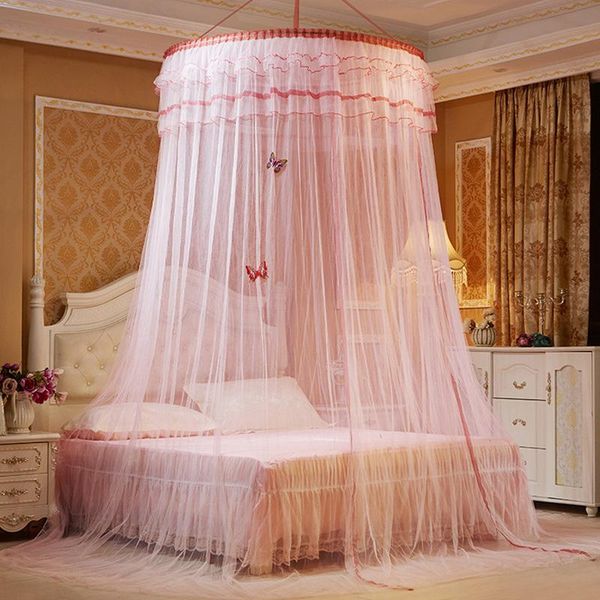 

mosquito net romantic round princess hanging lace cotton bedcover ceiling for home decor 6 colors