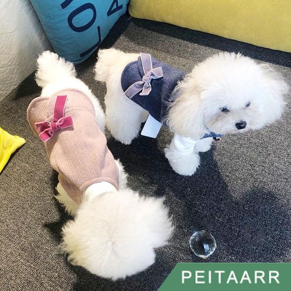 

dog apparel [peitaarr] pet clothing lady dress bowknot spring autumn puppy small medium dogs cats cute girls vest princess