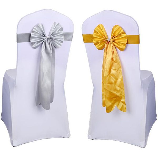 

sashes chair sash lycra long tail ready made bow tie wedding decoration wholesale