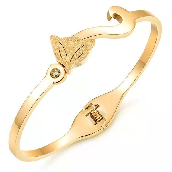 

bracelet korean fashion open titanium steel female frosted jewelry, Golden;silver