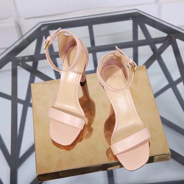 

buckle strap design fashion stiletto heels sandals luxury designer genuine leather shoes size euro 34-39 heel 9cm banquet must have it, Black