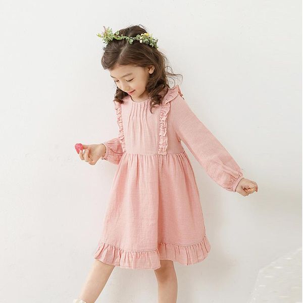 

girl's dresses girls princess dress 2021 spring autumn sweet pink long sleeved children clothing 0-10y costume kids casual birthday par, Red;yellow